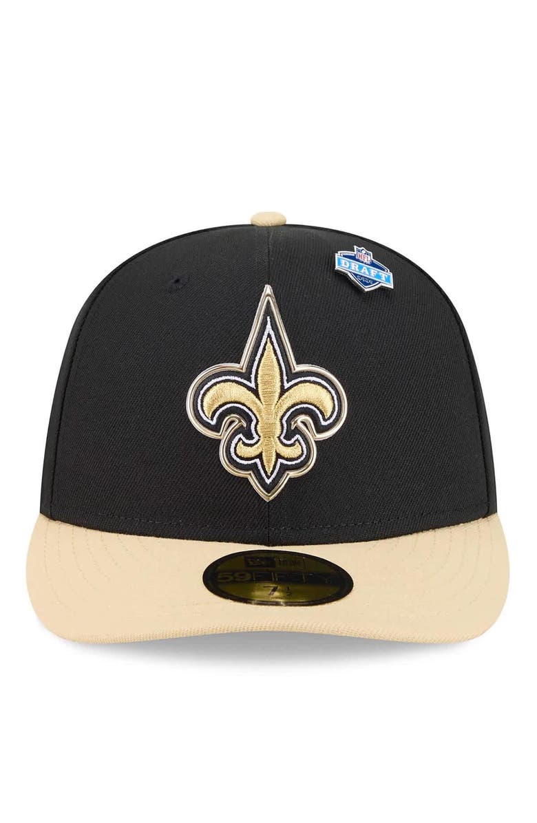 New Era Men's New Era  Black/Gold New Orleans Saints 2026 NFL Draft Pre-Curved 59FIFTY Fitted Hat, Alternate, color, Black