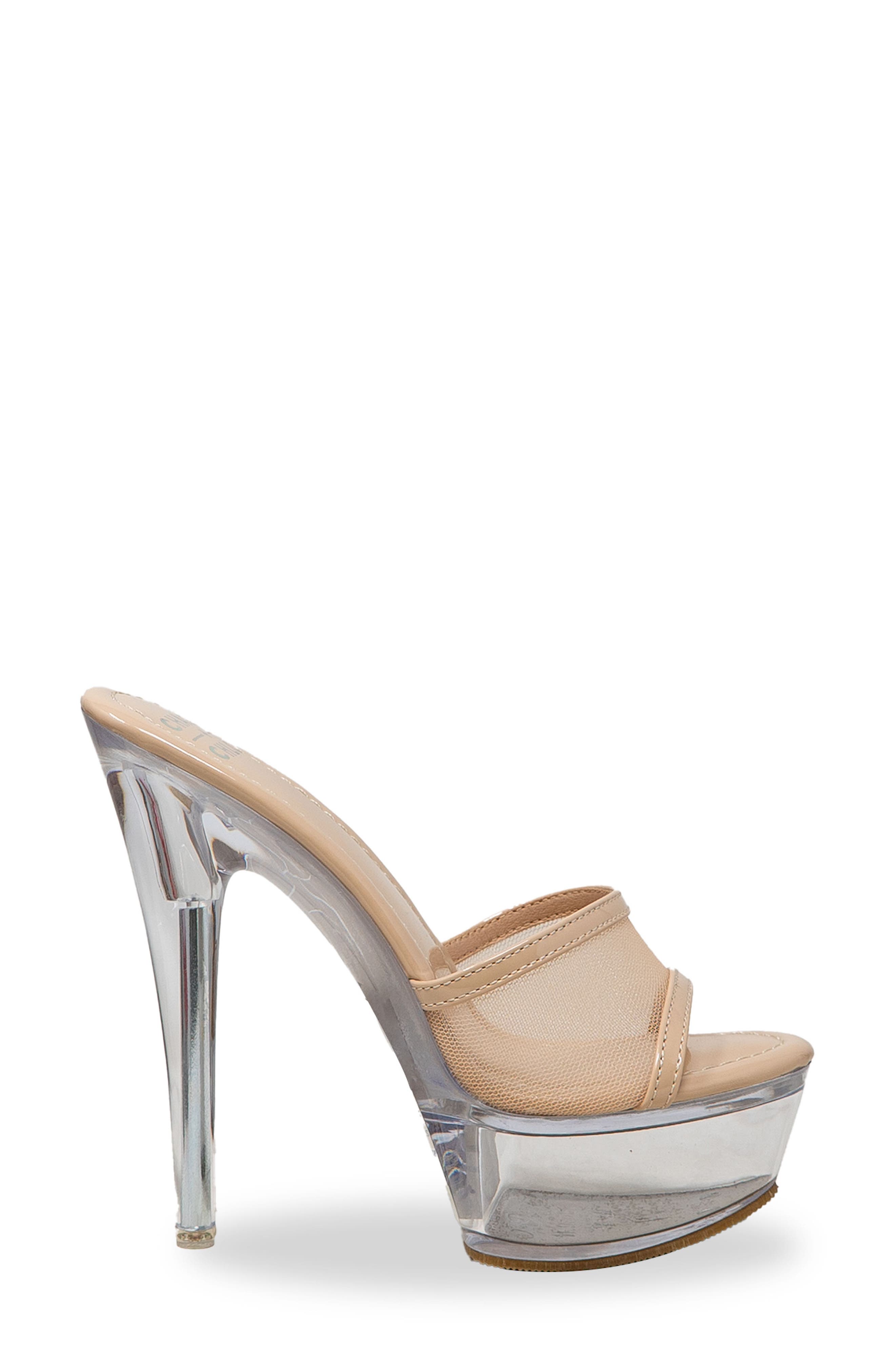 Mesh Strap Platform Sandal, Alternate, color, BEIGE