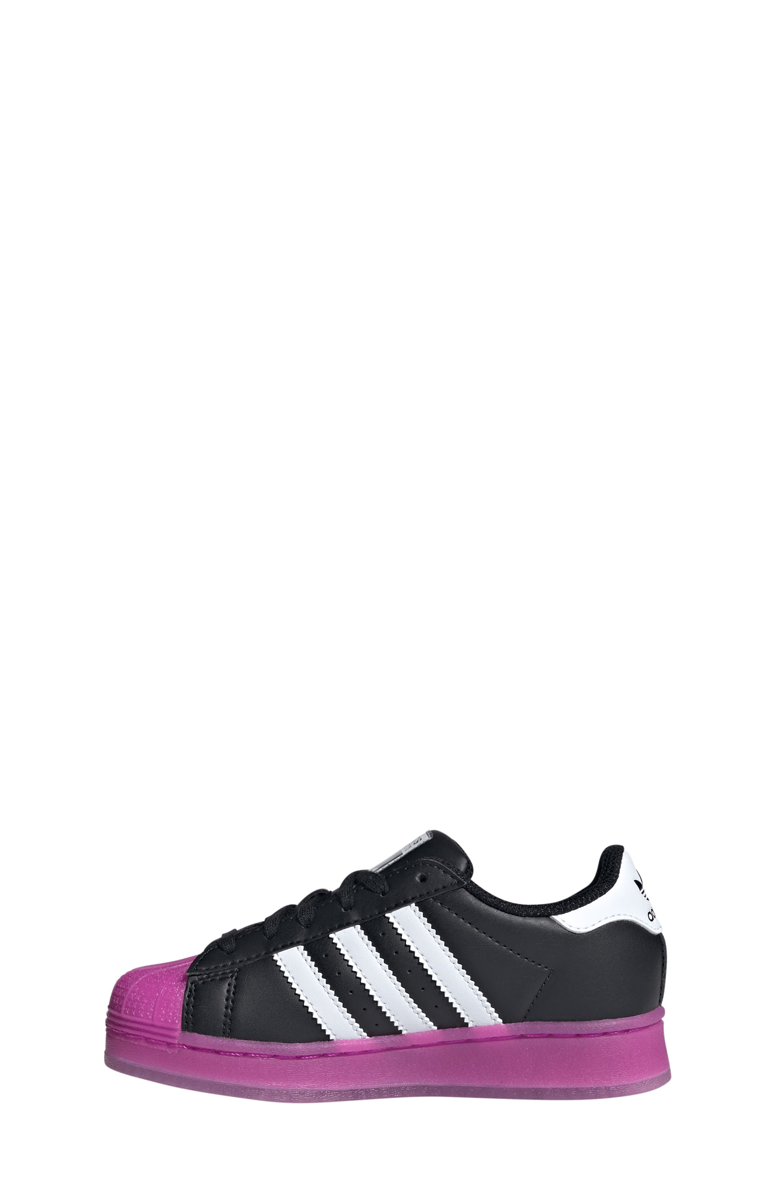 adidas Kids' Superstar LED Lights Sneaker, Alternate, color, Black/ Purple Burst/ White
