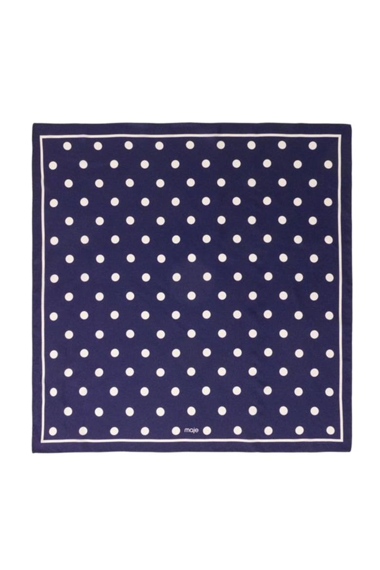 Silk polka dot bandana, Main, color, Navy dots print