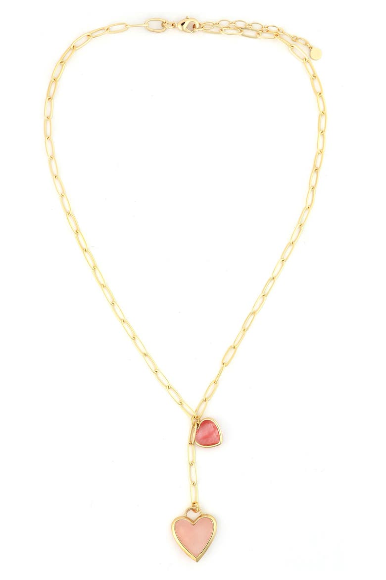 Pink Heart Pendant Y-Necklace, Main, color, PINK