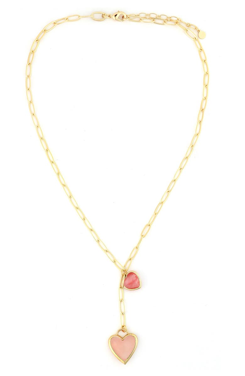 Panacea Pink Heart Pendant Y-Necklace, Main, color, Pink