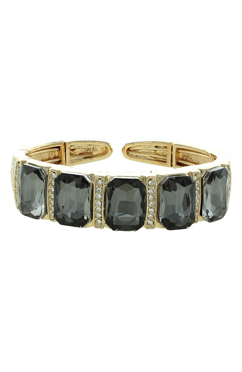 OLIVIA WELLES Penelope Crystal Cuff Bracelet, Main, color, Gold / Grey / Clear