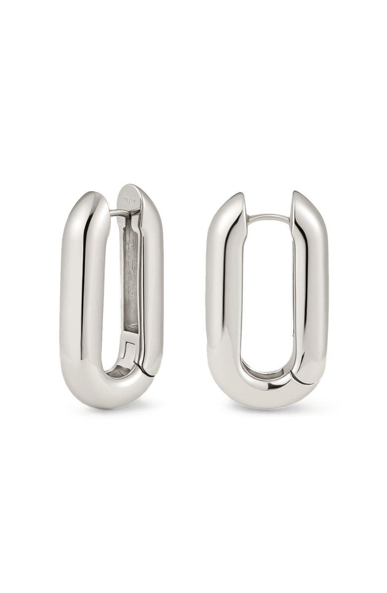 MADE BY MARY Sol Paperclip Hoop Earrings, Main, color, Rhodium Plated