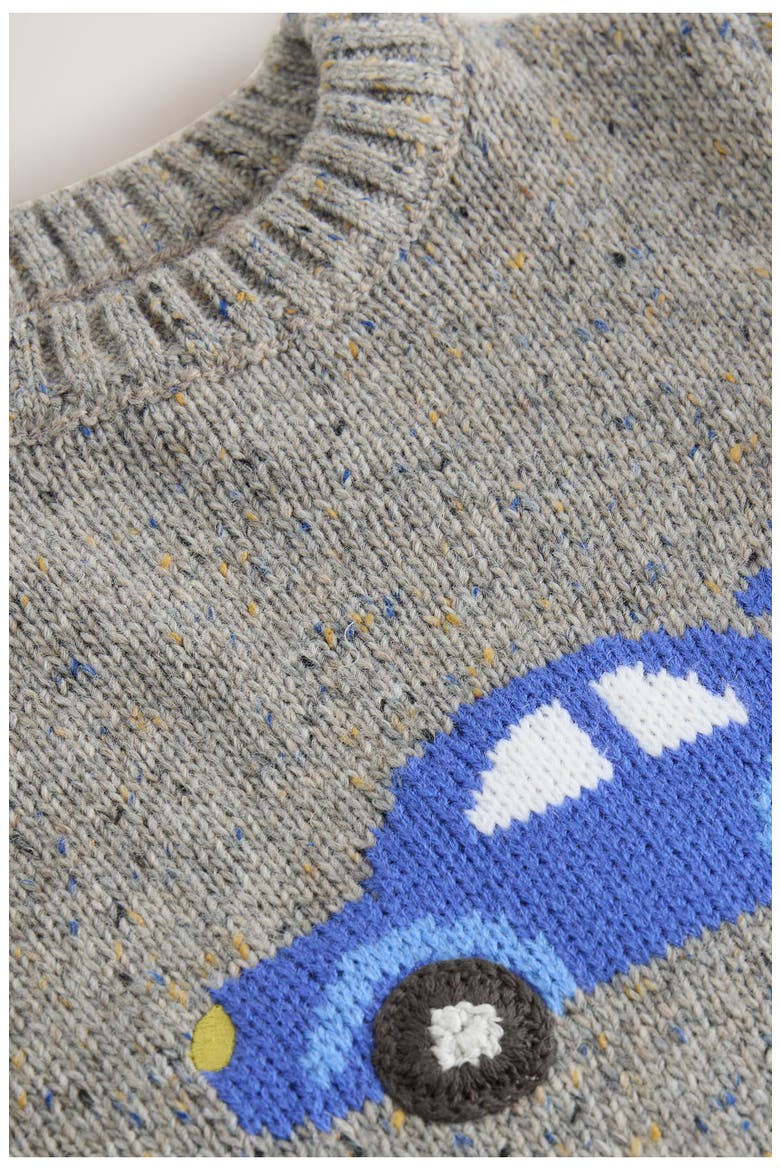 Kids' Car Knit Sweater, Alternate, color, GREY