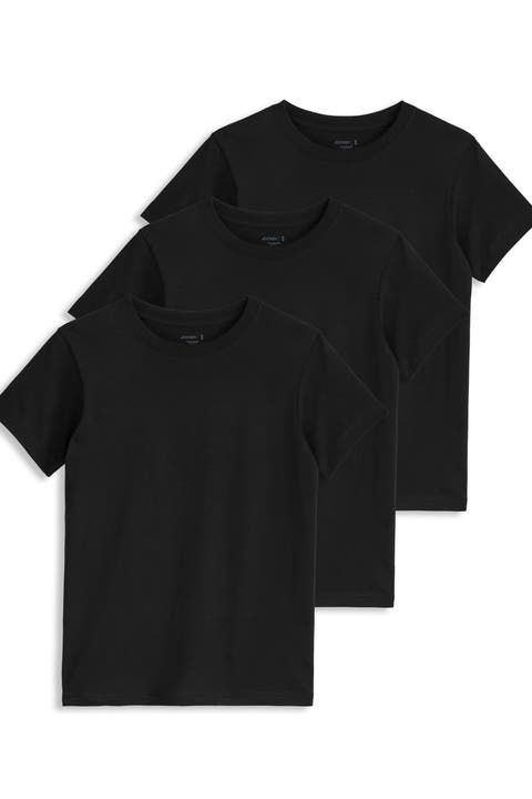 Boys' 100% Cotton Crew Neck T-shirt - 3 Pack