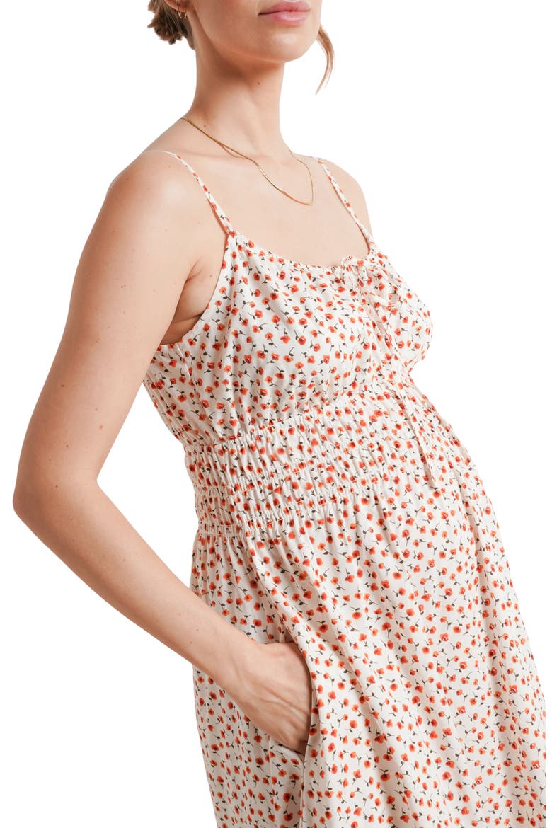 Roma Maternity & Nursing Dress, Alternate, color, Red Poppy Floral