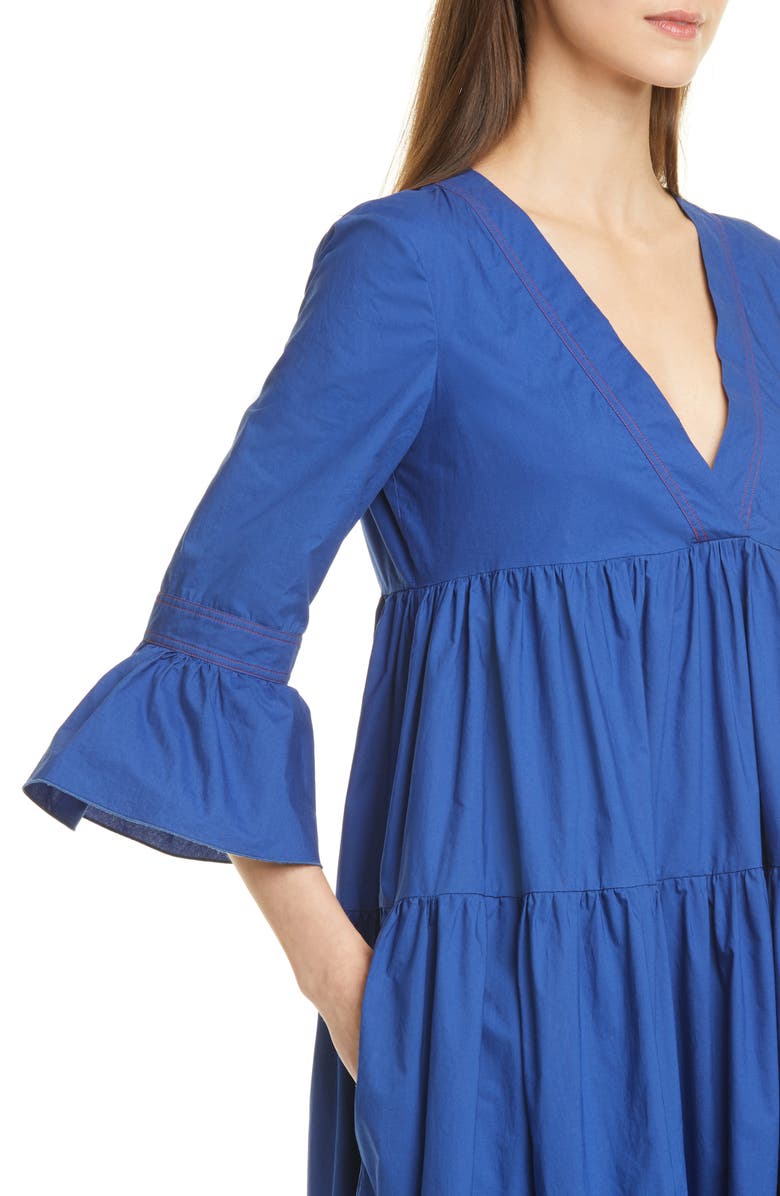 La DoubleJ Jennifer Jane Tiered Ruffle Cotton Maxi Dress, Alternate, color,