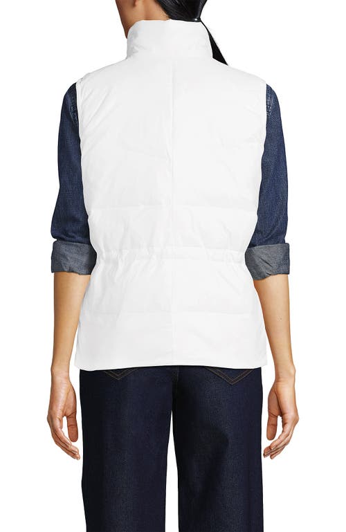 Lands' End Wanderweight Reversible Packable Down Vest In White/blue Colorblock