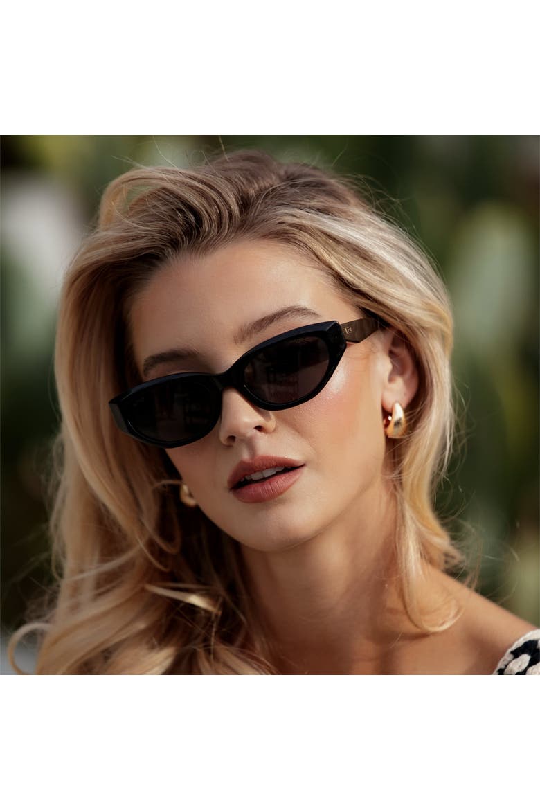 Loretta - 53mm Modern Cat-Eye Sunglasses, Alternate, color, Black