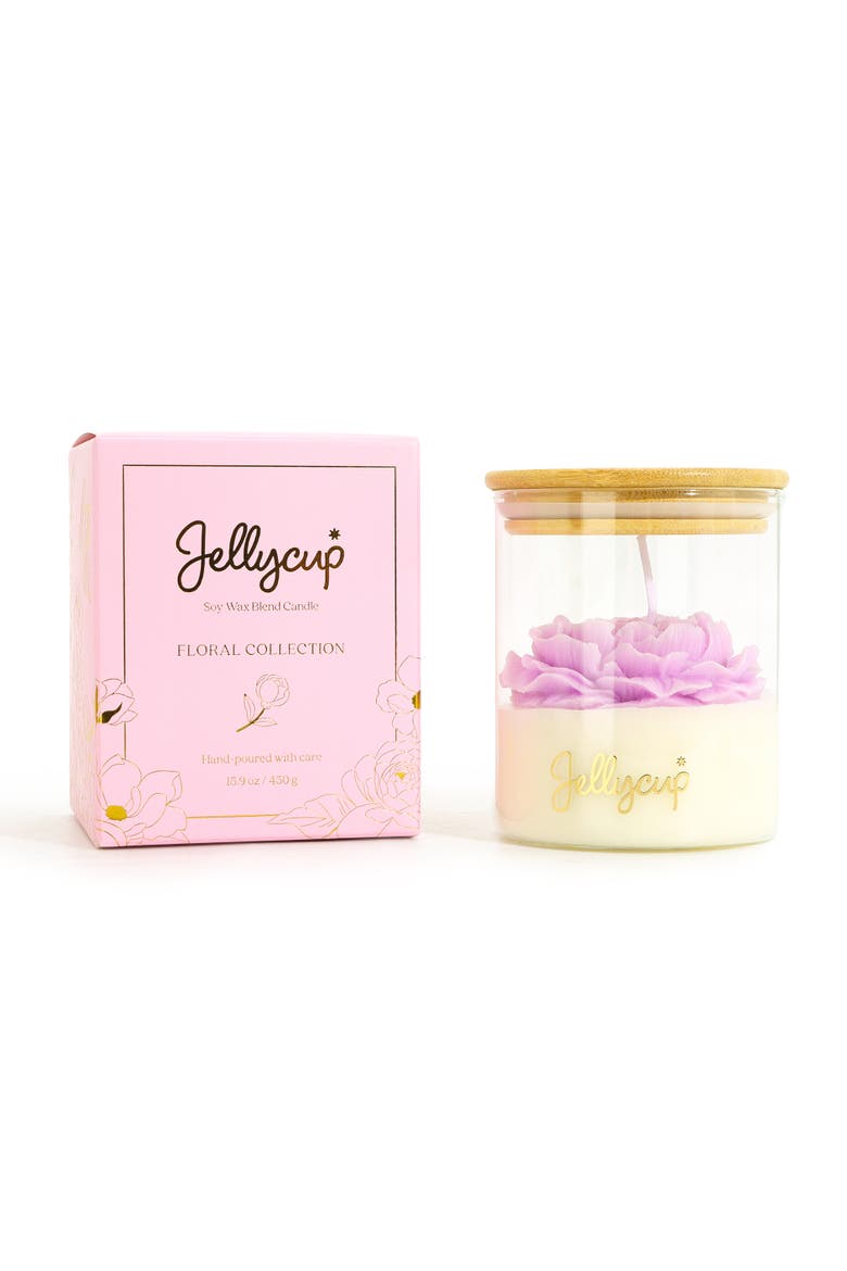 Peony Bloom Jar Soy Wax Candle, Alternate, color, Peony Lavender