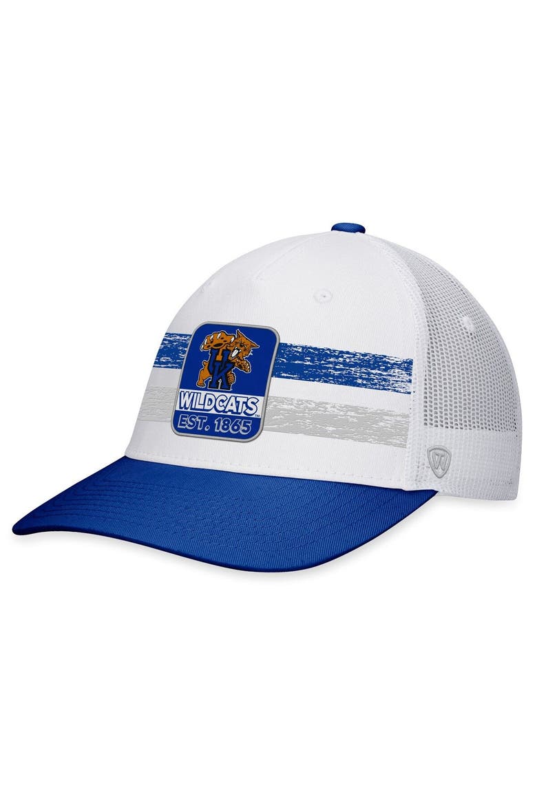 Men's Top of the World White/Royal Kentucky Wildcats Retro Fade Snapback Hat, Main, color, White