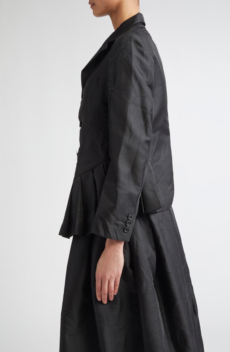 Comme des Garçons Comme des Garçons Pleated Single Breasted Gabardine Blazer, Alternate, color, 