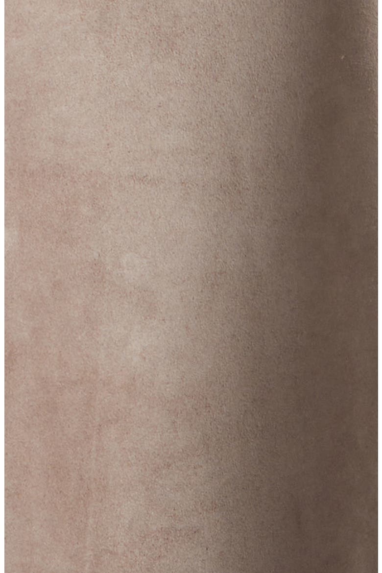 Rib Collar Suede Jacket, Alternate, color, MOUSE GREY