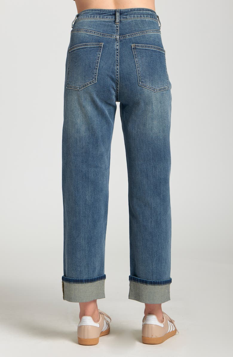 APNY Cuffed Straight Leg Jeans, Alternate, color, Medium Indigo