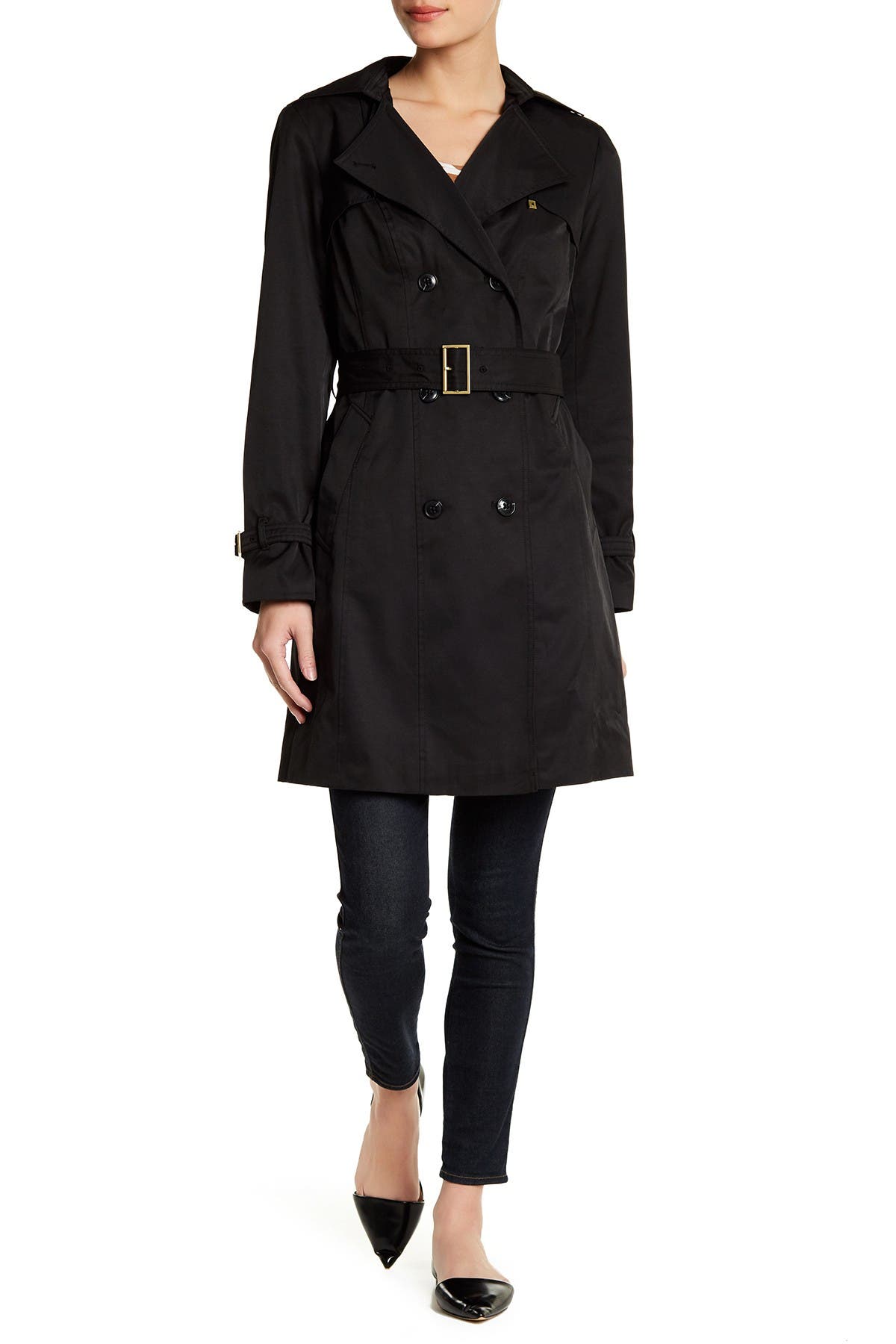 Cole Haan Signature Cole Haan Hooded Double-Breasted Trench Coat