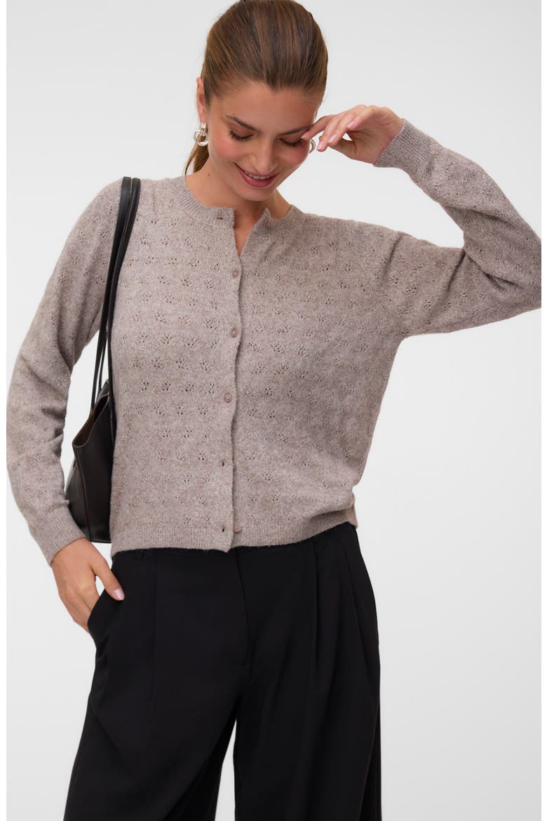 Doffy Stitch Cardigan, Alternate, color, MOON ROCKDETAIL MELANGE