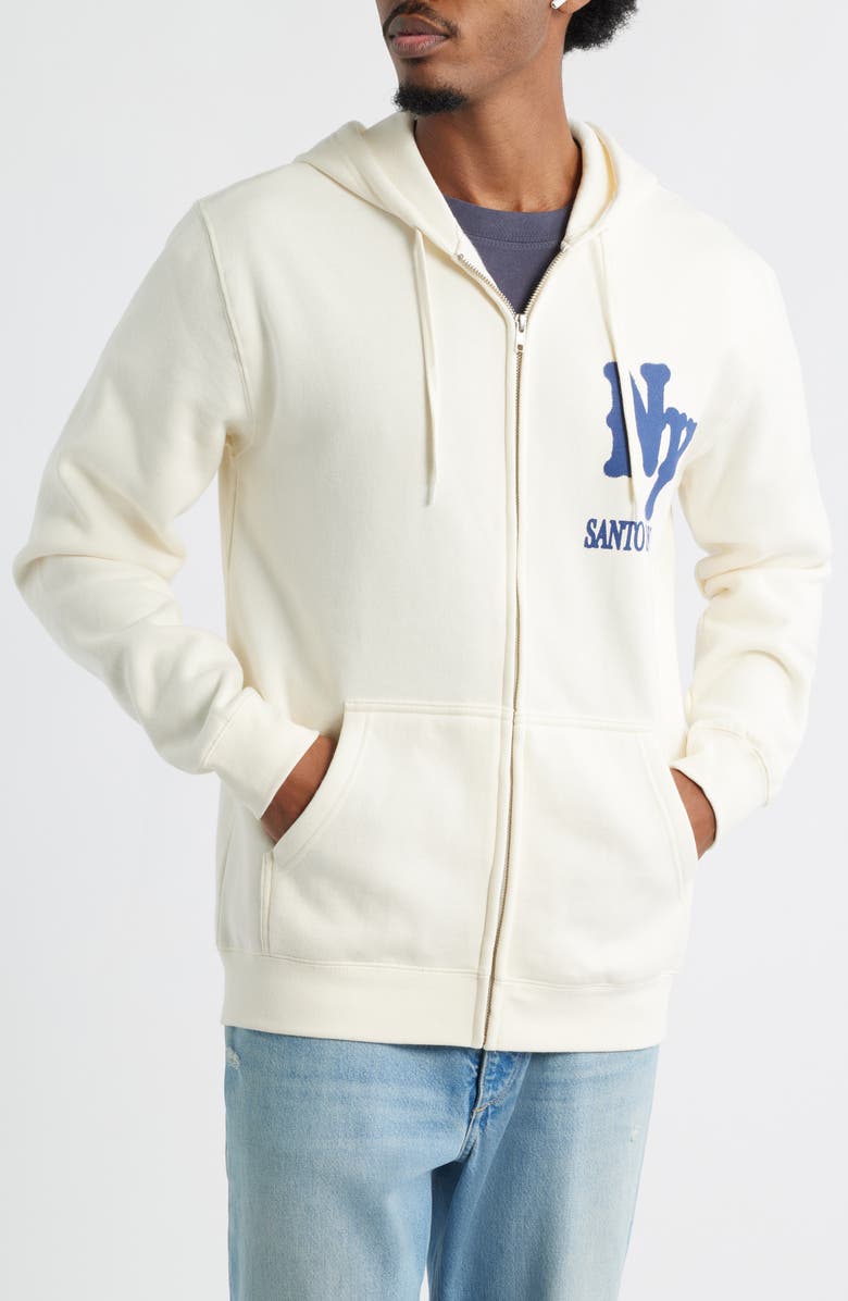 SANTO STUDIO x Cody Bellinger NY Zip Graphic Hoodie, Alternate, color, Cream