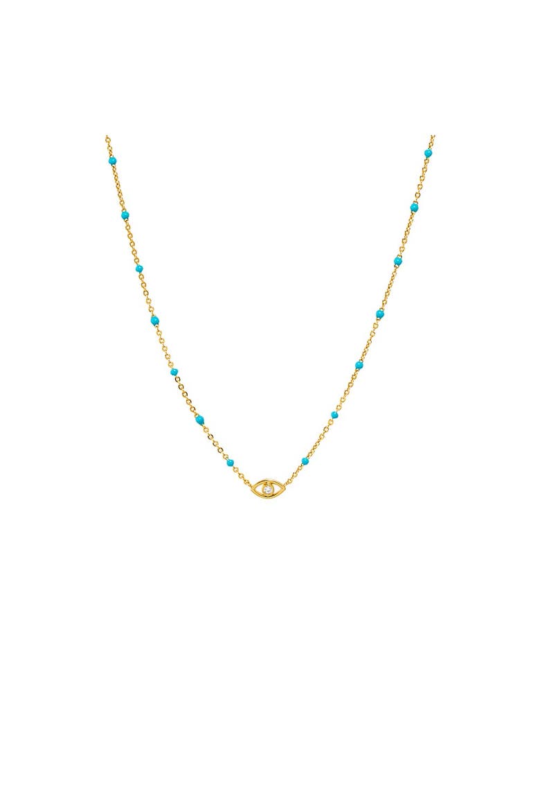 Evil Eye Turquoise Beaded Necklace, Main, color, Turquoise