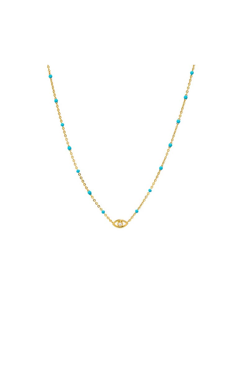 BY ADINA EDEN Evil Eye Turquoise Beaded Necklace, Main, color, Turquoise