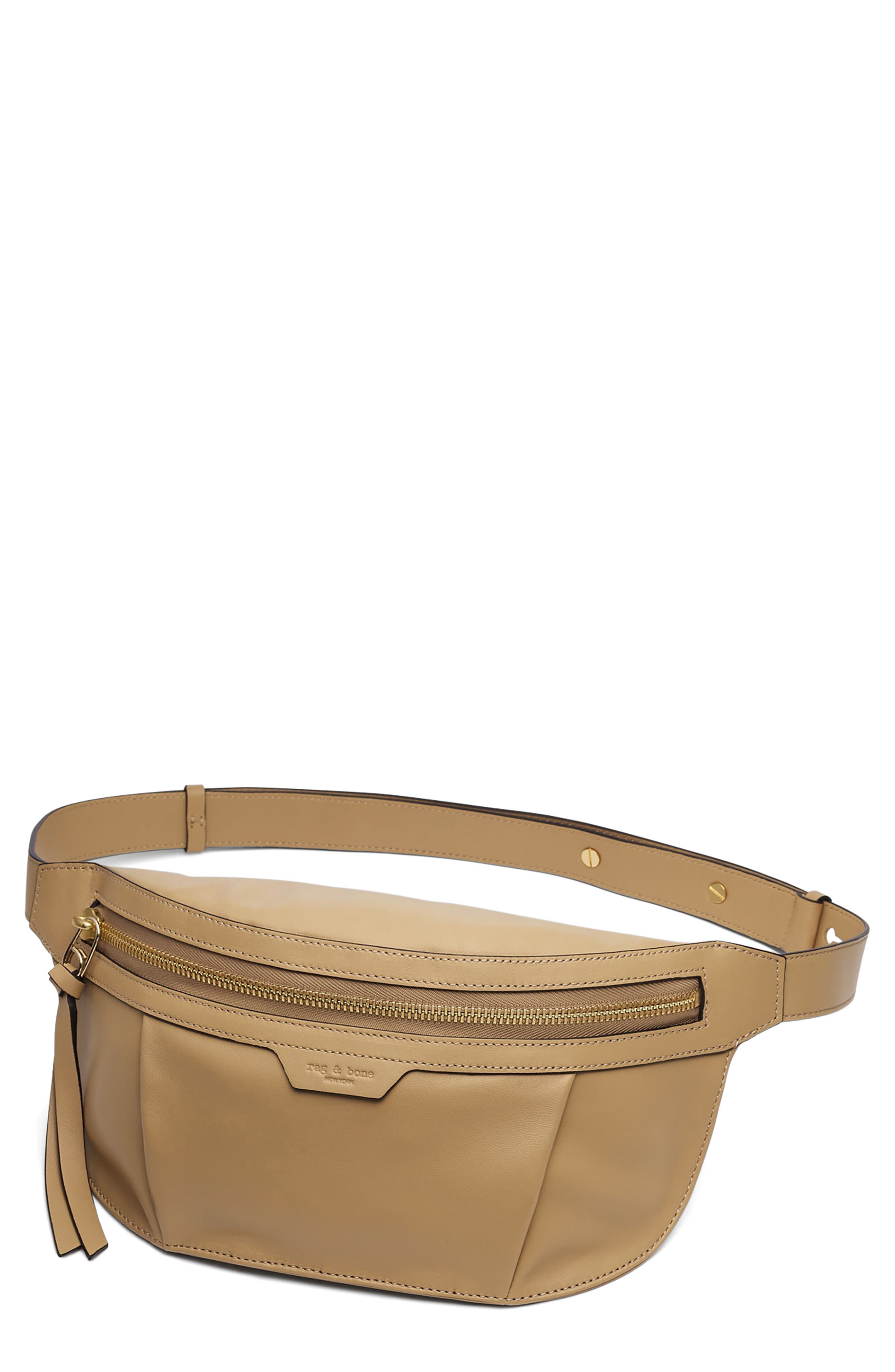 rag & bone Commuter Leather Belt Bag, Main, color, 