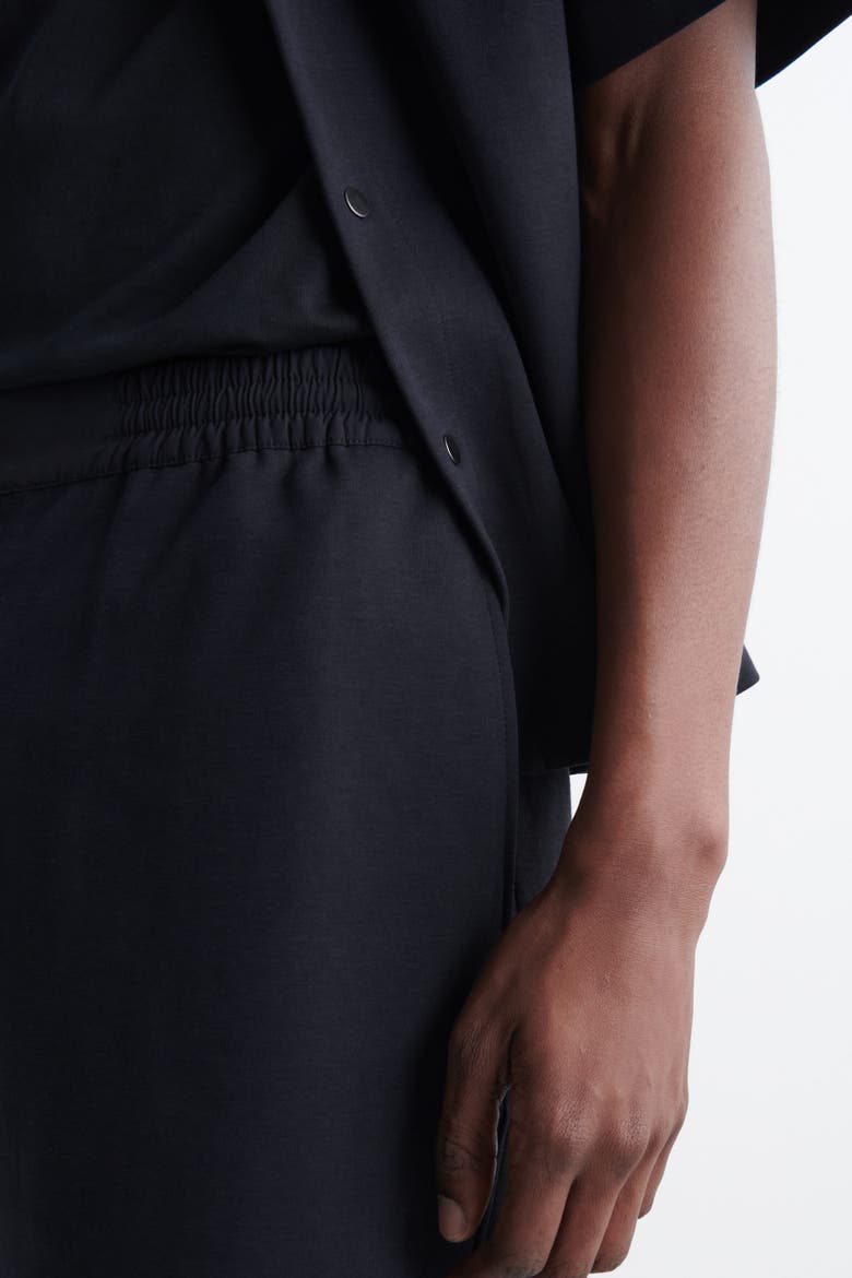 Elasticated Paneled Jersey Shorts, Alternate, color, NAVY