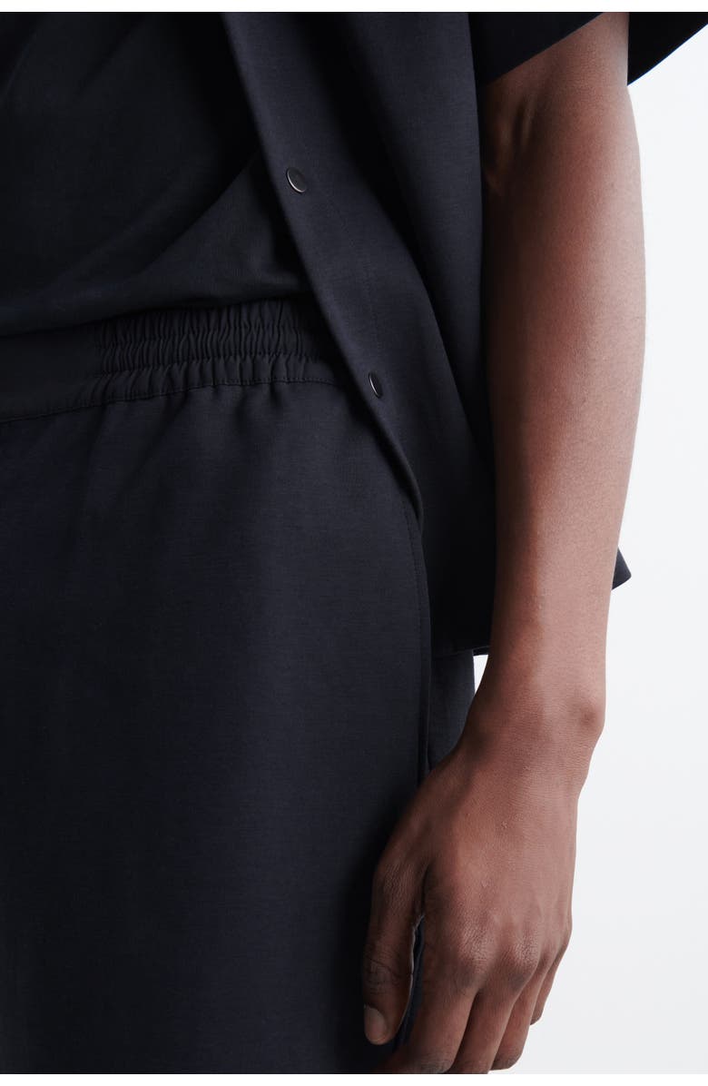 COS Elasticated Paneled Jersey Shorts, Alternate, color, Navy