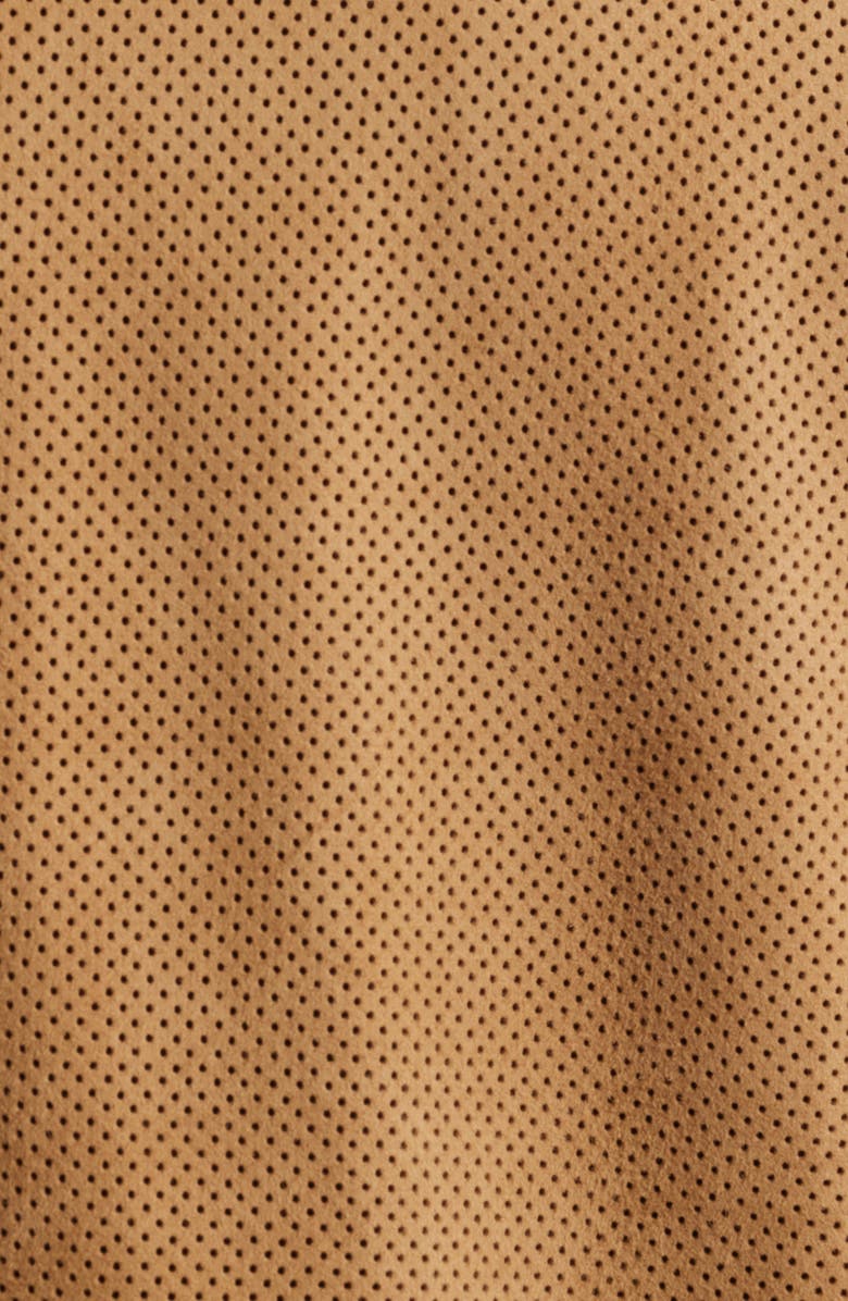 Emporio Armani Perforated Goatskin Suede Jacket, Alternate, color, Solid Medium Beige