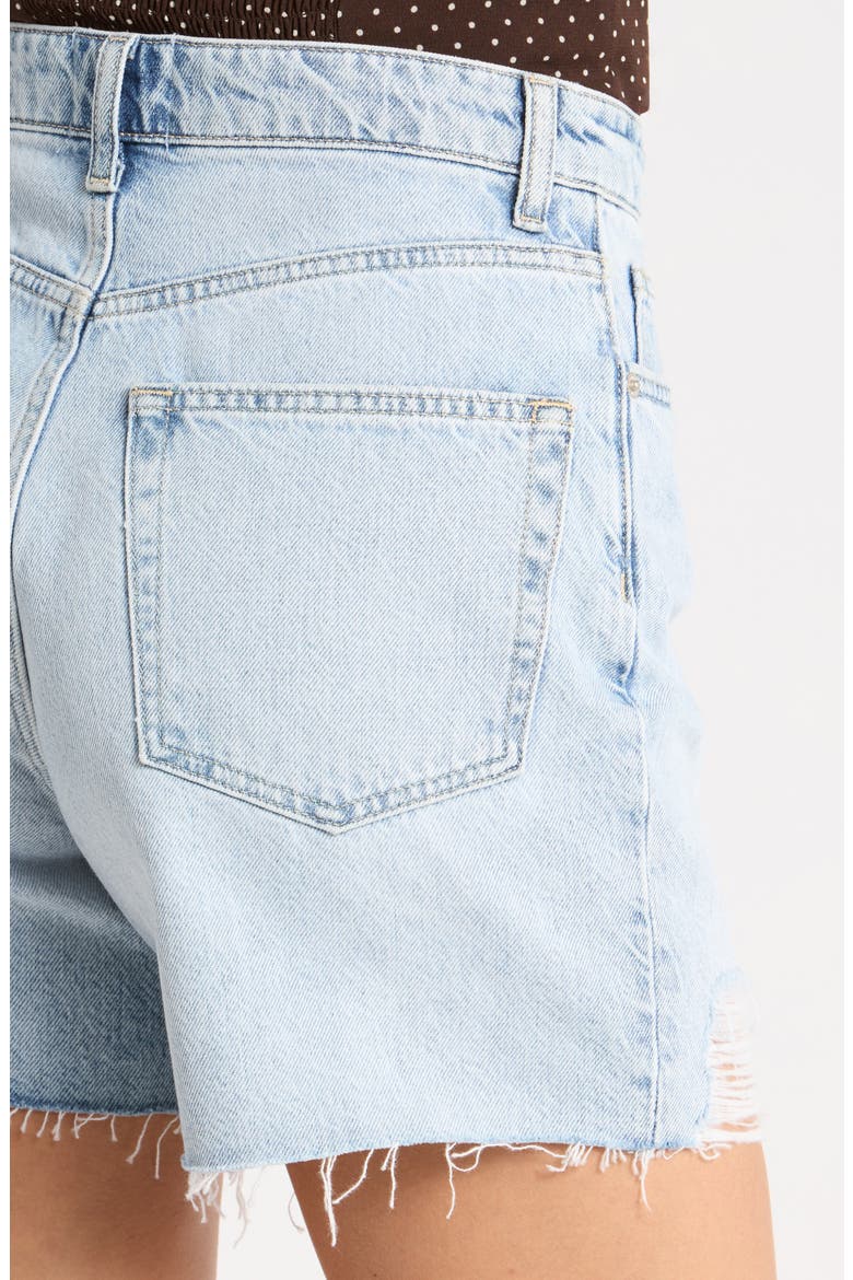 Saige High Waist Raw Hem Denim Cutoff Shorts, Alternate, color, DORY