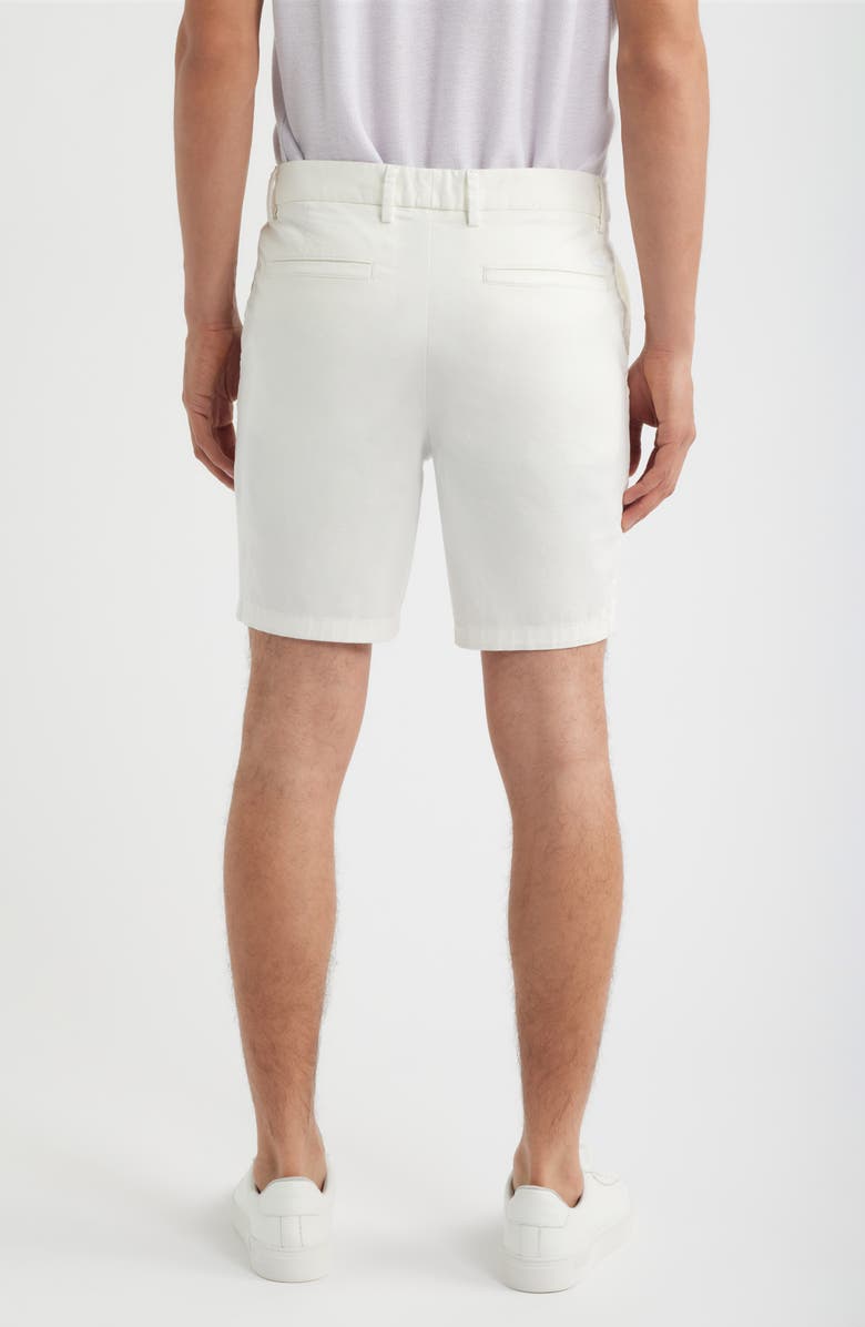 BOSS Kane Flat Front Stretch Cotton Chino Shorts, Alternate, color, White