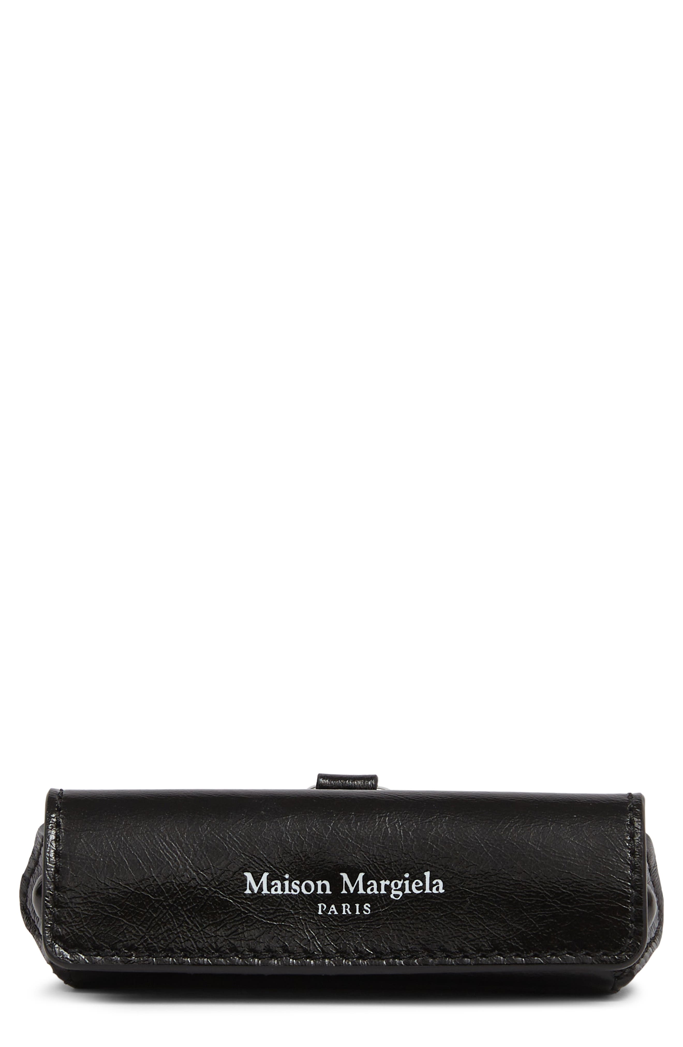 Maison Margiela Leather Liptick Holder, Main, color, Black