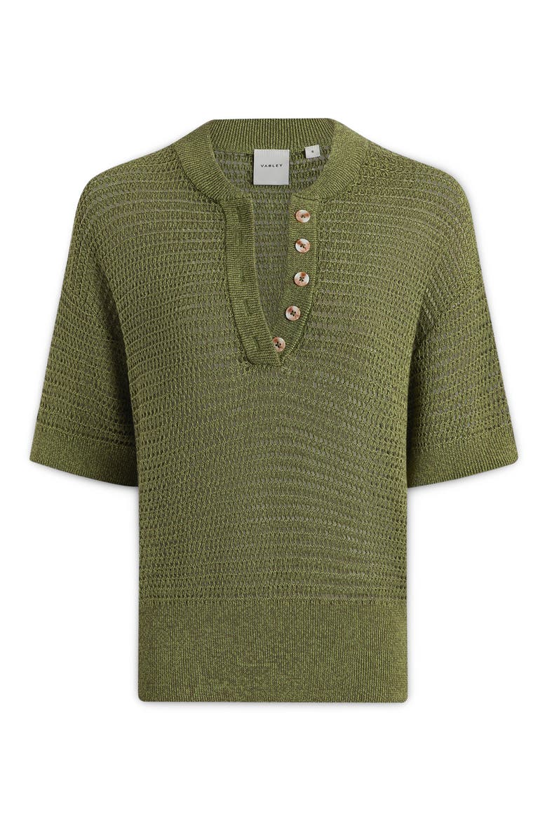 Callie Sheer Knit Cotton Top, Alternate, color, OLIVINE