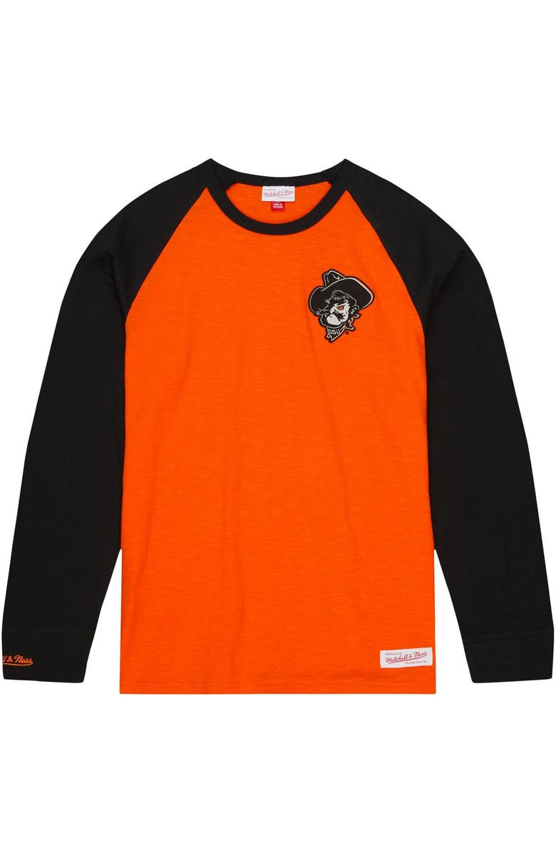 Mitchell & Ness Men's Mitchell & Ness Orange Oklahoma State Cowboys Legendary Slub Raglan Long Sleeve T-Shirt, Alternate, color, Orange