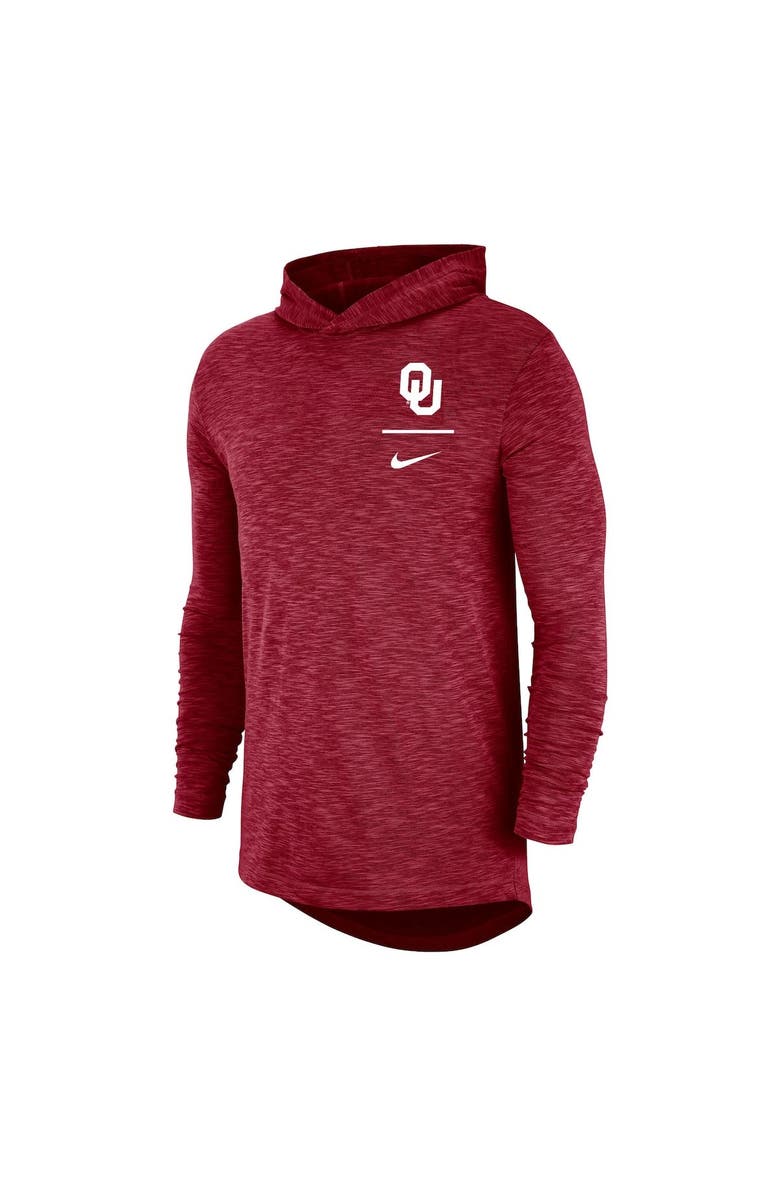 Nike Men's Nike Crimson Oklahoma Sooners Slub Performance Long Sleeve Hoodie T-Shirt, Alternate, color, 