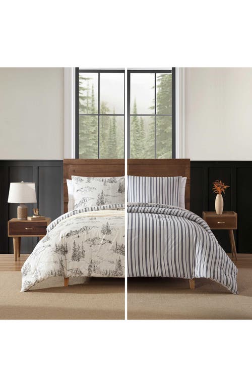 Eddie Bauer Rocky Mountain Cabin Reverisble Comforter Set In Light Grey/beige
