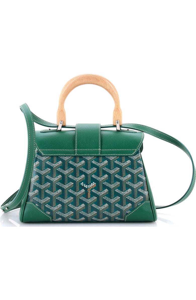 Pre-Owned Goyard Saigon Top Handle Bag Coated Canvas with Leather Mini, Alternate, color, Green