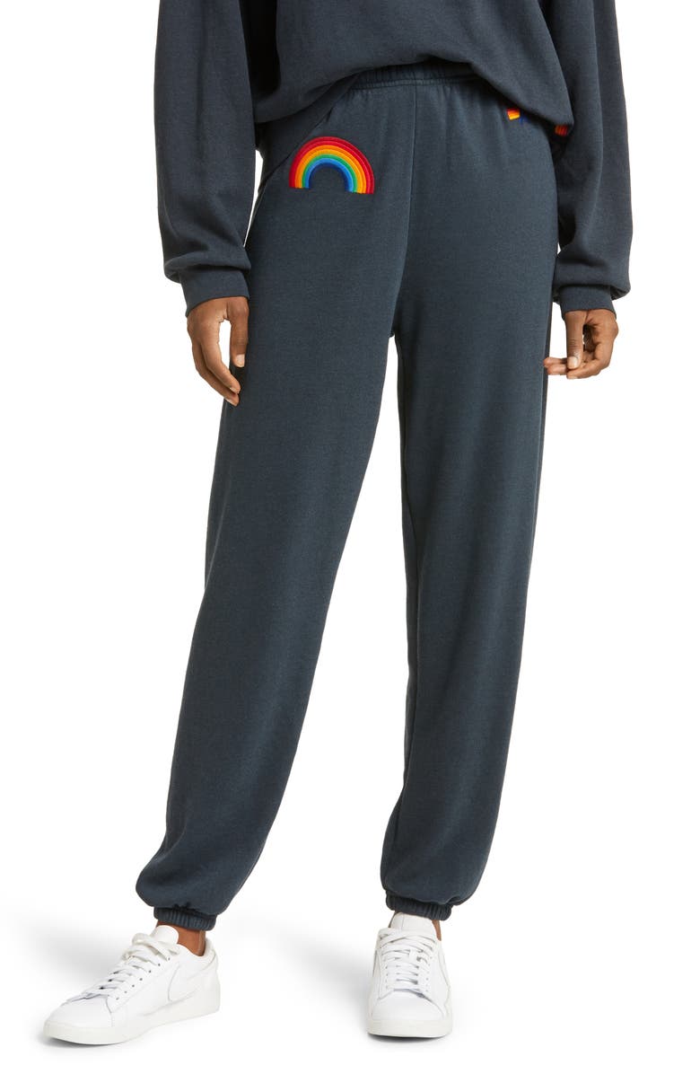 Aviator Nation Rainbow Embroidered Sweatpants, Main, color,