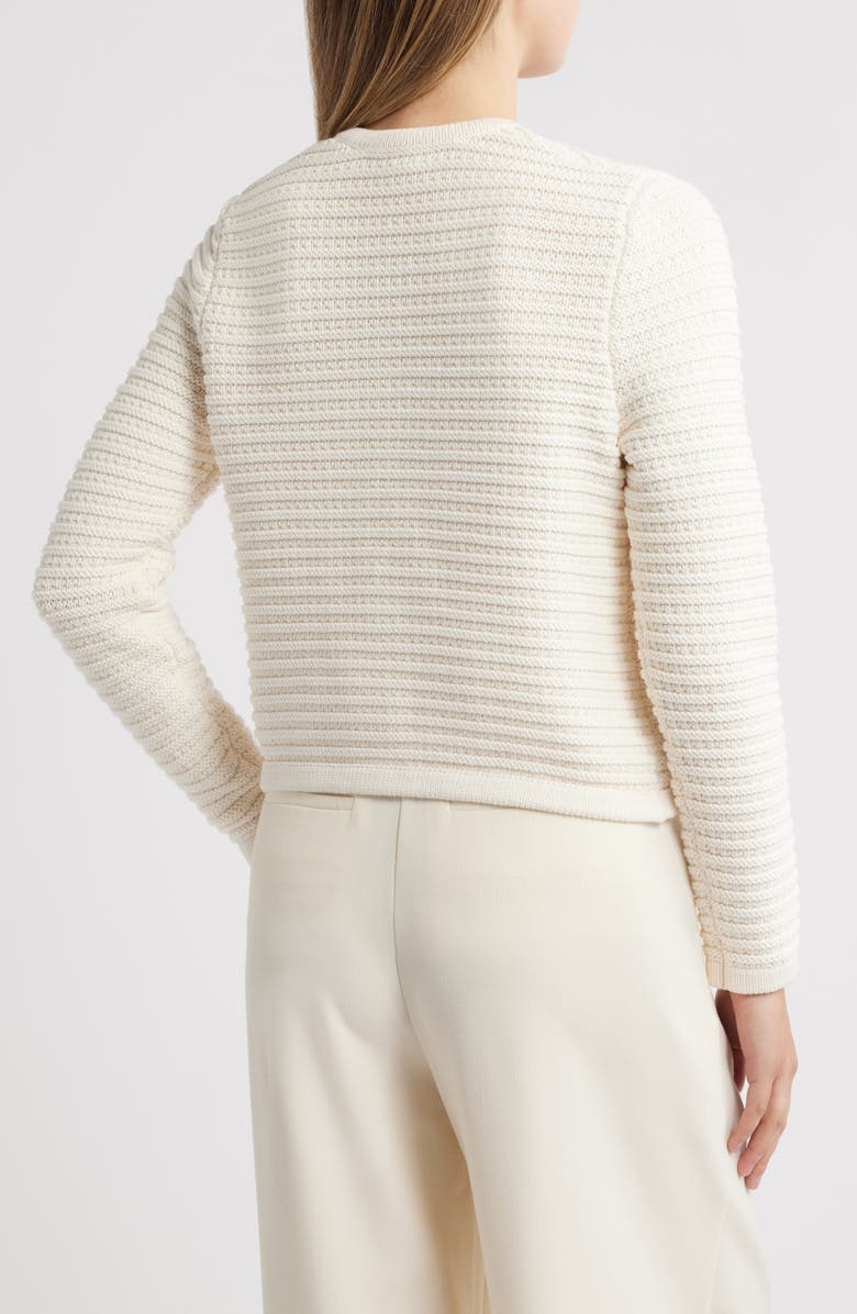 Caslon<sup>®</sup> Textured Pima Cotton Cardigan, Alternate, color, Ivory Pristine