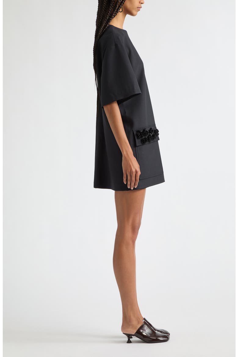 Floral Appliqué Minidress, Alternate, color, MELANGE BLUE