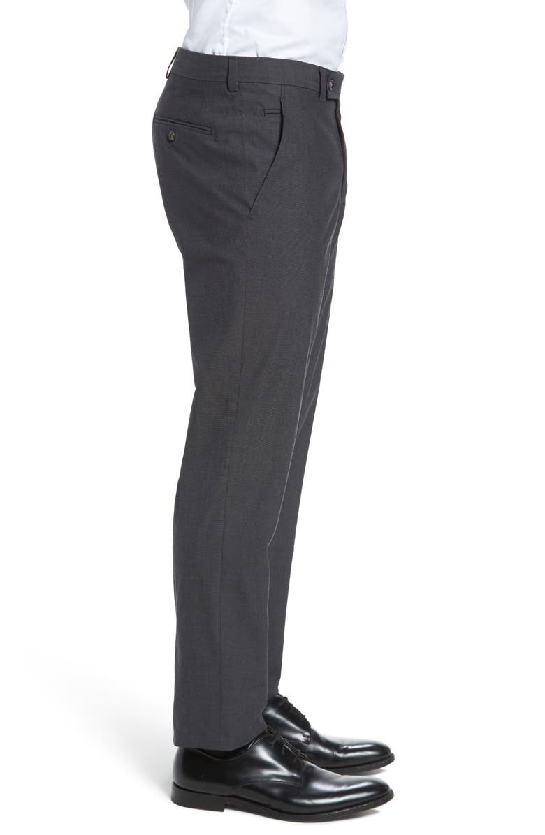 Ted Baker London Jerome Flat Front Stretch Solid Cotton Trousers, Alternate, color, 