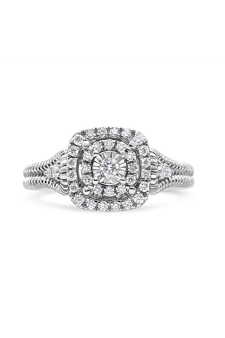 Silver 1/3 Cttw Diamond Halo Style Cocktail Ring, Alternate, color, Silver