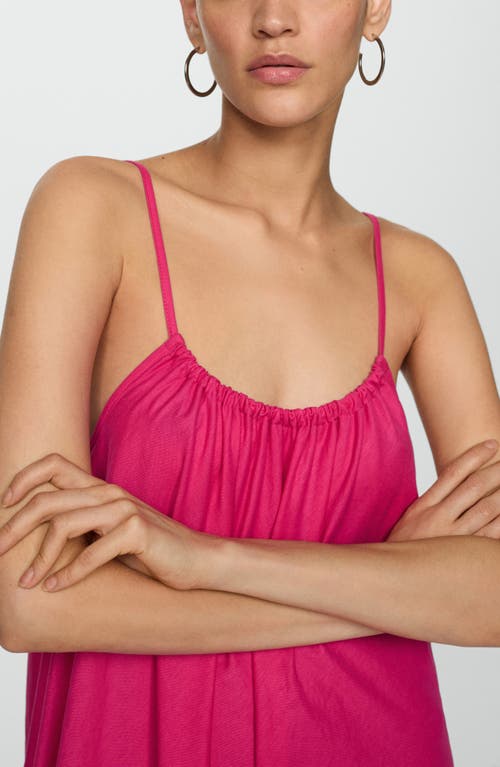 Mango Short Flowy Dress Fuchsia In Fuchsia
