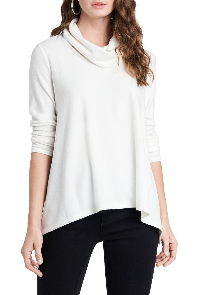 Brushed Cowl Neck Sweater, Main, color, SOFT ECRU