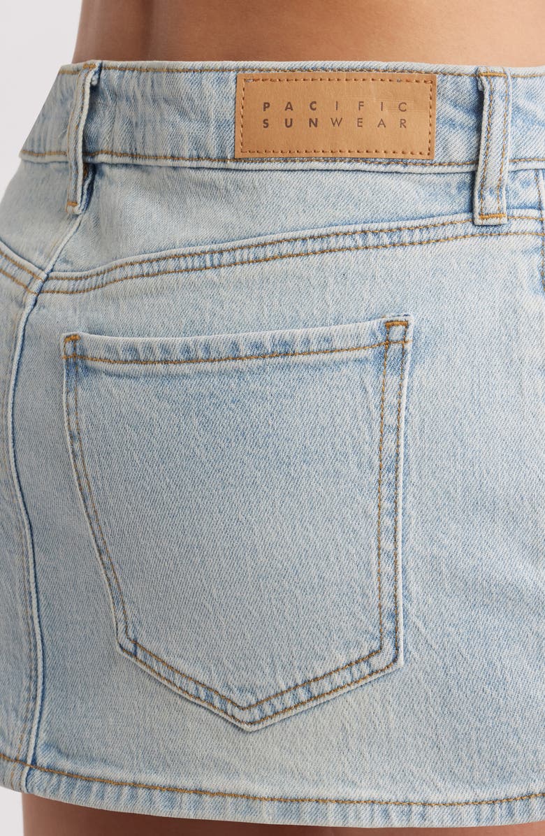 PacSun Joanie Stretch Denim Miniskirt, Alternate, color, Med Wash