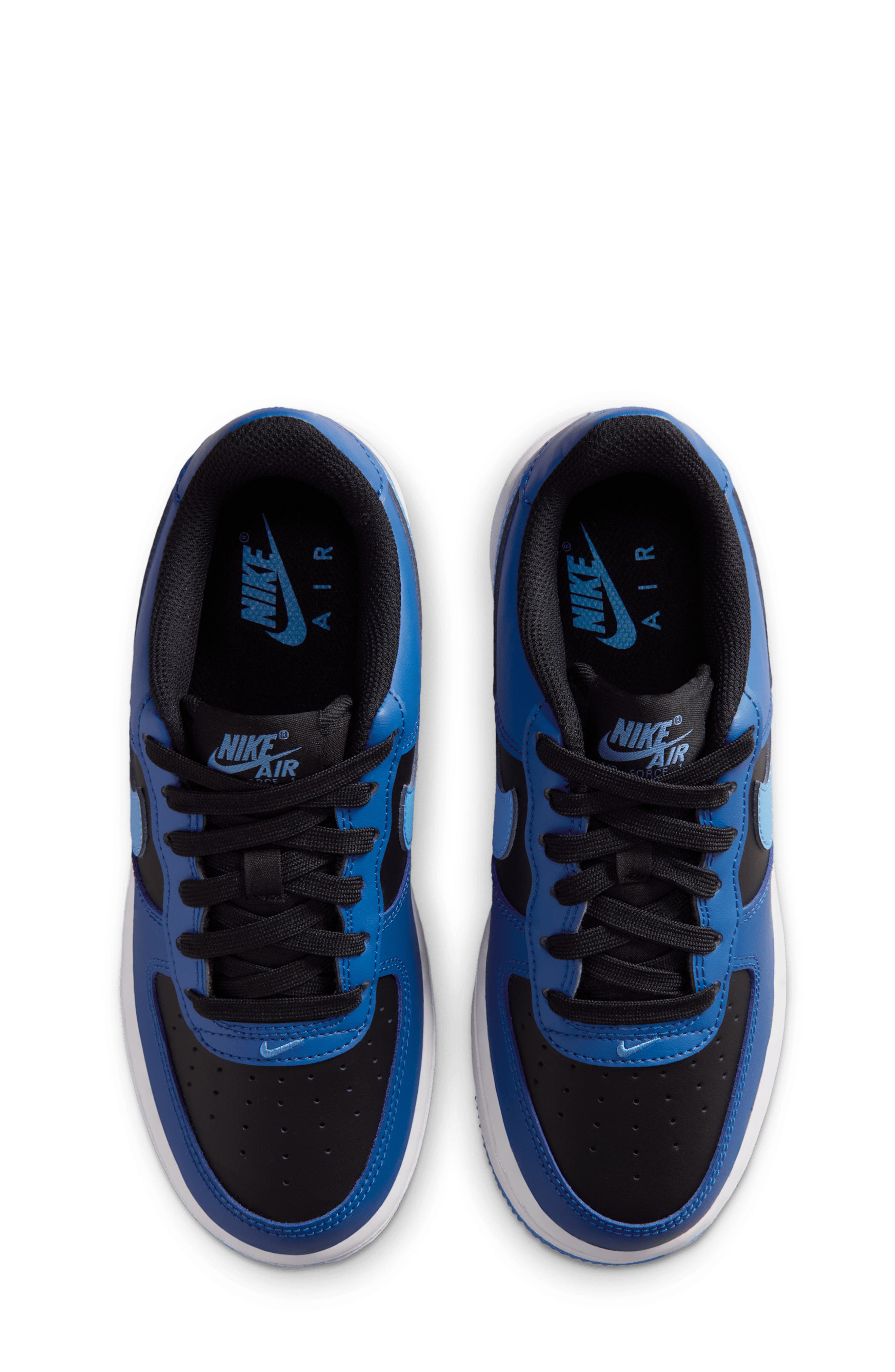 Nike Kids' Air Force 1 Sneaker, Alternate, color, Black/ Court Blue/ White