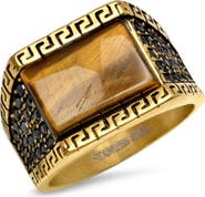 STEELTIME Men's Tiger's Eye Signet Ring