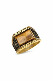 STEELTIME Men's Tiger's Eye Signet Ring