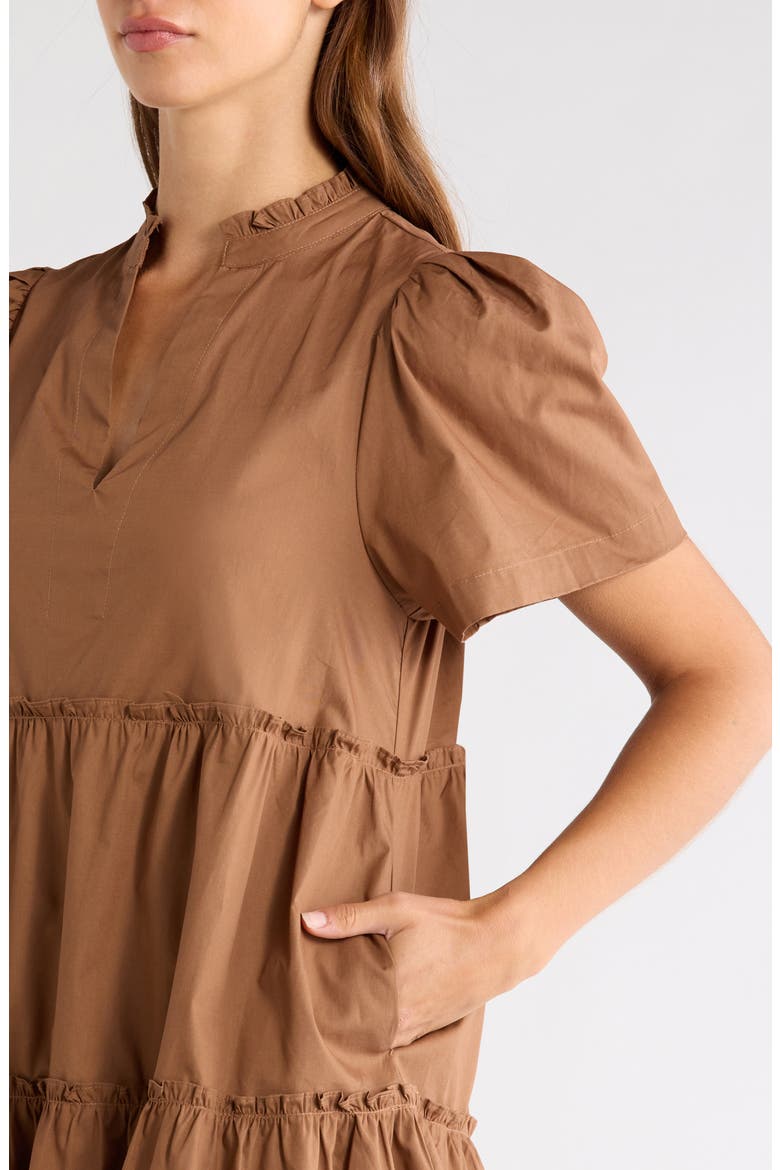 Amelia Tiered Babydoll Dress, Alternate, color, BROWN