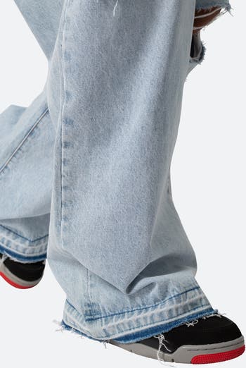 Baggy Rave Ripped Wide Leg Jeans