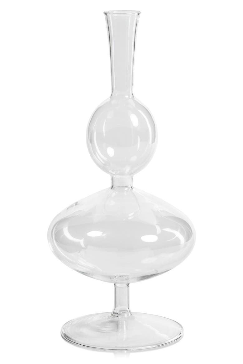 Lillee Footed Glass Vase, Main, color, CLEAR